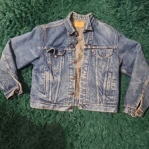 Vintage Levi’s 70505 Blanket Lined Denim Jacket Made in USA – Size 44 (22x25)